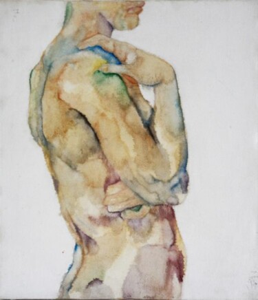 Peinture intitulée "Nudo di profilo" par Marta Re, Œuvre d'art originale
