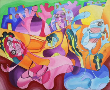 Peinture intitulée "Sueño volátil" par Marta Ubierna, Œuvre d'art originale, Huile