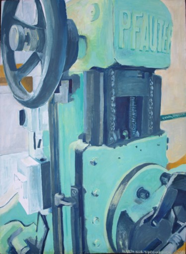 Pfautner 1 - Industrial painting "Pfautner 1 - Indust…" başlıklı Tablo Marta Widajewicz-Nowakowska tarafından, Orijinal sanat, Petrol Tuval sedye üzerine mon…