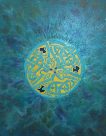 Peinture intitulée "MANDALA AZUL" par Marta F.Toboso, Œuvre d'art originale