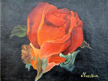 Painting titled "Rosas" by Marta Moschiar, Original Artwork, Oil