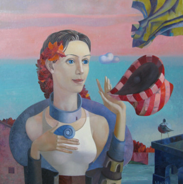 Pittura intitolato "Triangle" da Marta Shmatava, Opera d'arte originale, Olio