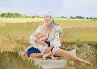 Arts numériques intitulée ""Motherhood under t…" par Marta Vidiari, Œuvre d'art originale, Travail numérique 2D
