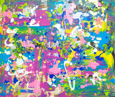 Pintura titulada "Cornflower meadow" por Marta Zawadzka, Obra de arte original, Acrílico Montado en Bastidor de camilla de m…