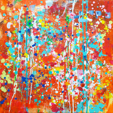 Картина под названием "Red morning" - Marta Zawadzka, Подлинное произведение искусства, Акрил Установлен на Деревянная рама…