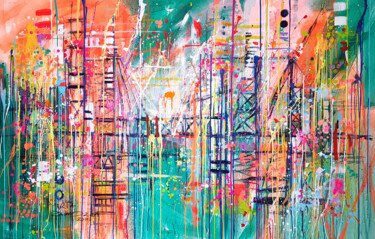 Картина под названием "New World" - Marta Zawadzka, Подлинное произведение искусства, Акрил Установлен на Деревянная рама дл…