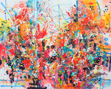 Malarstwo zatytułowany „fun in the rain” autorstwa Marta Zawadzka, Oryginalna praca, Akryl Zamontowany na Drewniana rama nos…