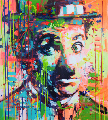 Картина под названием "Charlie" - Marta Zawadzka, Подлинное произведение искусства, Акрил Установлен на Деревянная рама для…