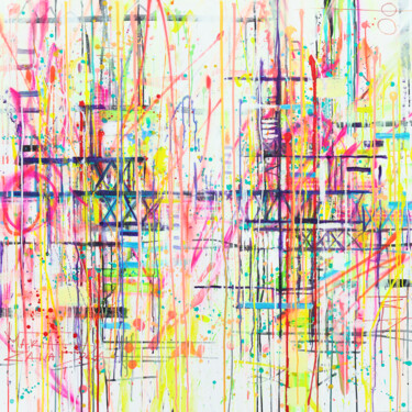 Картина под названием "Somewhere in Singap…" - Marta Zawadzka, Подлинное произведение искусства, Акрил Установлен на Деревян…