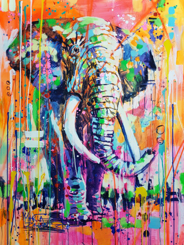 Картина под названием "Joy of colors" - Marta Zawadzka, Подлинное произведение искусства, Акрил Установлен на Деревянная рам…