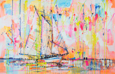 Картина под названием "Sea breeze" - Marta Zawadzka, Подлинное произведение искусства, Акрил Установлен на Деревянная рама д…