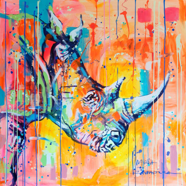 Картина под названием "Unicorn" - Marta Zawadzka, Подлинное произведение искусства, Акрил Установлен на Деревянная рама для…