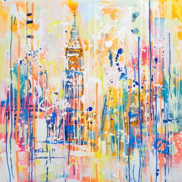 Картина под названием "Big Ben" - Marta Zawadzka, Подлинное произведение искусства, Акрил Установлен на Деревянная рама для…
