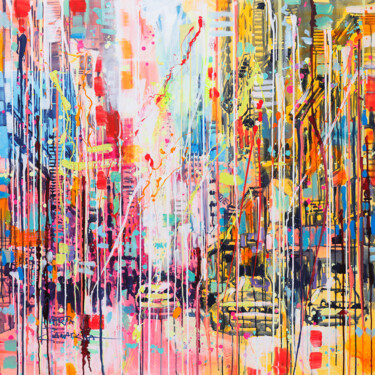 Peinture intitulée "fun in NYC" par Marta Zawadzka, Œuvre d'art originale, Acrylique Monté sur Châssis en bois