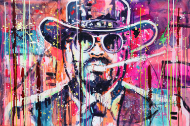 Painting titled "Django" by Marta Zawadzka, Original Artwork, Acrylic Mounted on Wood Stretcher frame