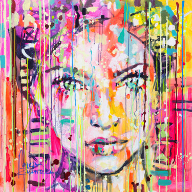 제목이 "Pink lipstick"인 미술작품 Marta Zawadzka로, 원작, 아크릴 나무 들것 프레임에 장착됨
