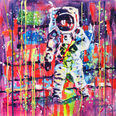 Картина под названием "Space traveler" - Marta Zawadzka, Подлинное произведение искусства, Акрил Установлен на Деревянная ра…