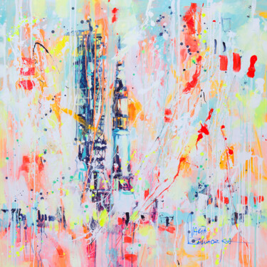 Картина под названием "Space rocket" - Marta Zawadzka, Подлинное произведение искусства, Акрил Установлен на Деревянная рама…