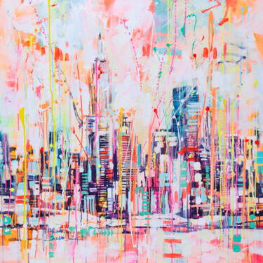 Картина под названием "Manhattan" - Marta Zawadzka, Подлинное произведение искусства, Акрил Установлен на Деревянная рама дл…