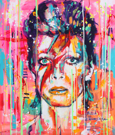Peinture intitulée "Ziggy Stardust" par Marta Zawadzka, Œuvre d'art originale, Acrylique Monté sur Châssis en bois