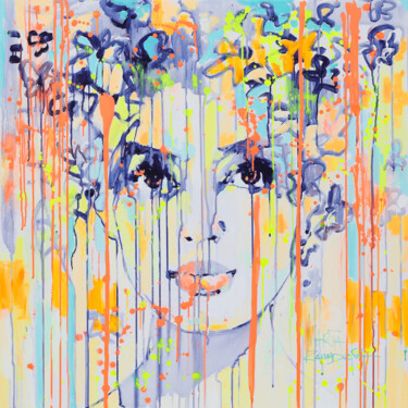 Painting titled "Lena" by Marta Zawadzka, Original Artwork, Acrylic Mounted on Wood Stretcher frame