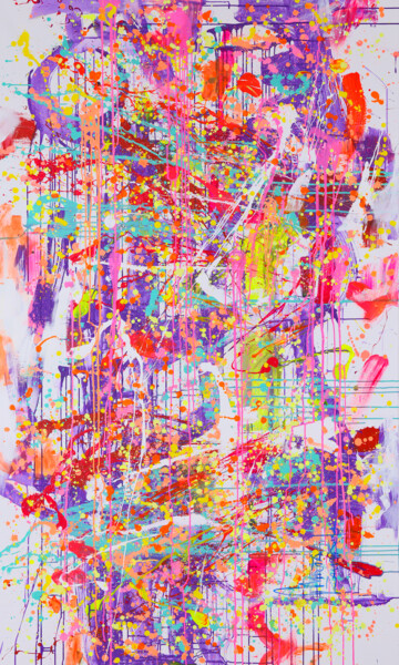 Картина под названием "Vertical lines" - Marta Zawadzka, Подлинное произведение искусства, Акрил Установлен на Деревянная ра…