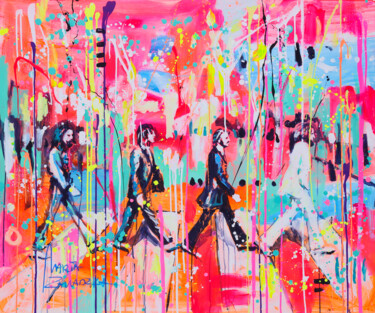 Malarstwo zatytułowany „Abbey Road” autorstwa Marta Zawadzka, Oryginalna praca, Akryl Zamontowany na Drewniana rama noszy