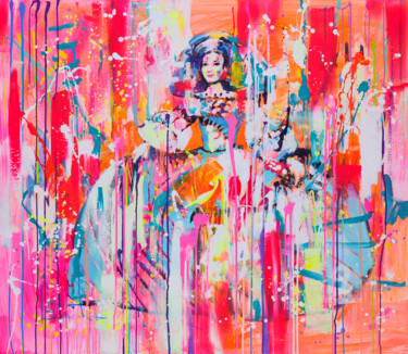 Painting titled "Infanta in a Pink D…" by Marta Zawadzka, Original Artwork, Acrylic Mounted on Wood Stretcher frame