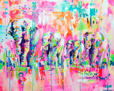 Картина под названием "Sunny walk" - Marta Zawadzka, Подлинное произведение искусства, Акрил Установлен на Деревянная рама д…