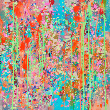 「Pastel mood」というタイトルの絵画 Marta Zawadzkaによって, オリジナルのアートワーク, アクリル ウッドストレッチャーフレームにマウント