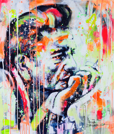 Картина под названием "Johnny Cash" - Marta Zawadzka, Подлинное произведение искусства, Акрил Установлен на Деревянная рама…