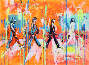 Pintura titulada "Abbey Road, London" por Marta Zawadzka, Obra de arte original, Acrílico Montado en Bastidor de camilla de…
