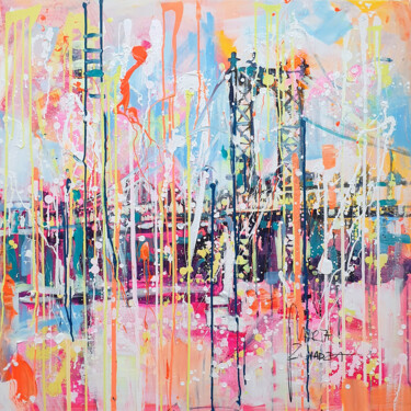 Картина под названием "Brooklyn Bridge" - Marta Zawadzka, Подлинное произведение искусства, Акрил Установлен на Деревянная р…