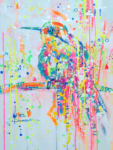 Картина под названием "Spring Bird" - Marta Zawadzka, Подлинное произведение искусства, Акрил Установлен на Деревянная рама…