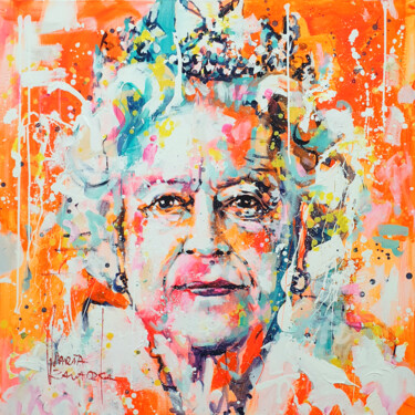 Painting titled "The Queen" by Marta Zawadzka, Original Artwork, Acrylic Mounted on Wood Stretcher frame