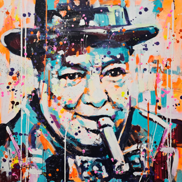 Pintura titulada "Winston Churchill" por Marta Zawadzka, Obra de arte original, Acrílico Montado en Bastidor de camilla de m…
