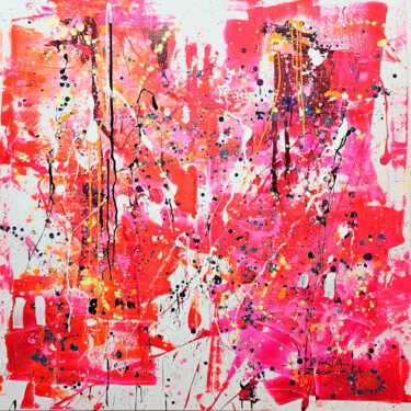 Peinture intitulée "Pink Butterfly" par Marta Zawadzka, Œuvre d'art originale, Acrylique Monté sur Châssis en bois
