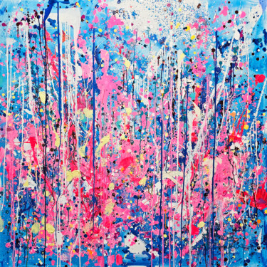 Peinture intitulée "Blue Garden" par Marta Zawadzka, Œuvre d'art originale, Acrylique Monté sur Châssis en bois