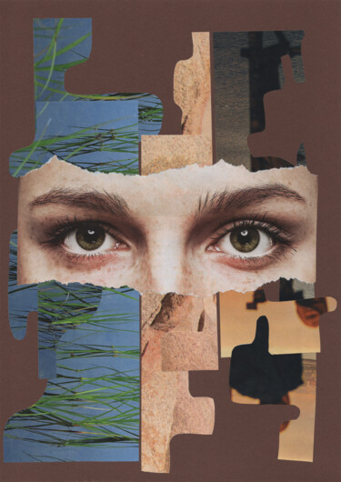 Collagen mit dem Titel "n° 14 - La differen…" von Martelli, Original-Kunstwerk, Collagen