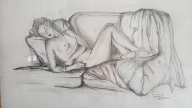 Disegno intitolato "nudo.jpg" da Tiziano Martelli, Opera d'arte originale, Grafite
