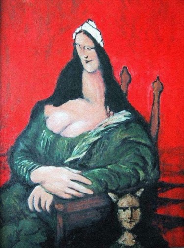 Painting titled "Mona Lisa sentada." by Martemaniac, Original Artwork, Oil