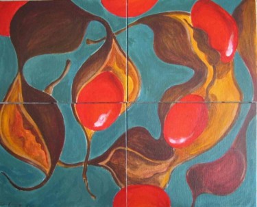 Painting titled "Tropical Pods" by Martemaniac, Original Artwork, Oil