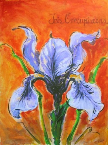 Painting titled "Iris concupiscens" by Martemaniac, Original Artwork, Oil