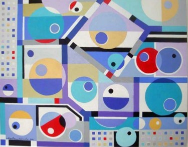 Malerei mit dem Titel "Geometrico" von Martha Carvalho, Original-Kunstwerk, Acryl