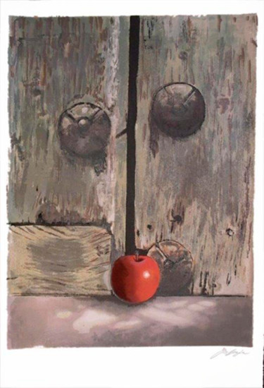 Druckgrafik mit dem Titel "The door to paradise" von Martha Chapa, Original-Kunstwerk, Siebdruck