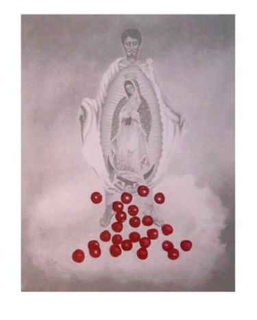 Druckgrafik mit dem Titel "Juan Diego's apples" von Martha Chapa, Original-Kunstwerk, Siebdruck