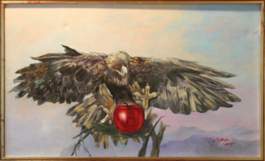 Malerei mit dem Titel "Threat death" von Martha Chapa, Original-Kunstwerk, Öl