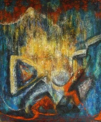 Painting titled "Dazzling Abyss" by Martha Elisa Bojórquez, Original Artwork