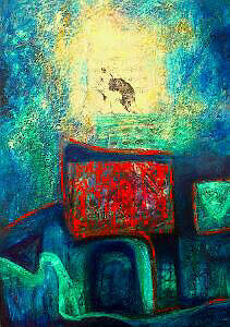 Painting titled "Rhythm of the Sun" by Martha Elisa Bojórquez, Original Artwork, Oil