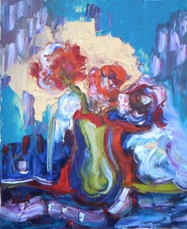 Painting titled "bouquet oranger (ac…" by Martha Melikian, Original Artwork